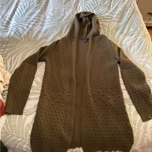 Elegant Olive Hooded Cardigan